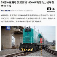 我国首批千瓦级电池动力机车亮相！70分钟满电 助力产业绿色转型