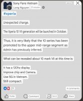 索尼Xperia 10 VII或10月发布 将搭载120Hz屏幕升级中高端？