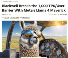 英伟达Blackwell GPU助力AI推理速度飞跃 达成千TPS/用户新高度