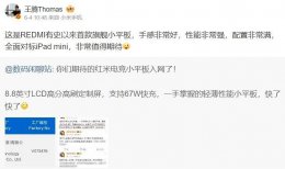 REDMI旗舰小平板来袭 能否撼动iPad mini地位？
