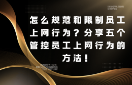 员工上班总“摸鱼”？别愁！这五个上网行为管控方法助你提升效率